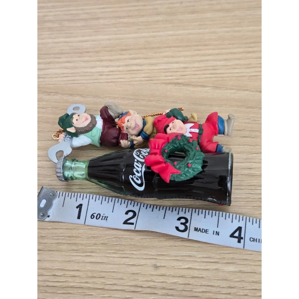 Coca-Cola Bottling Works Collection Christmas Ornament Elves Opening Coke Bottle